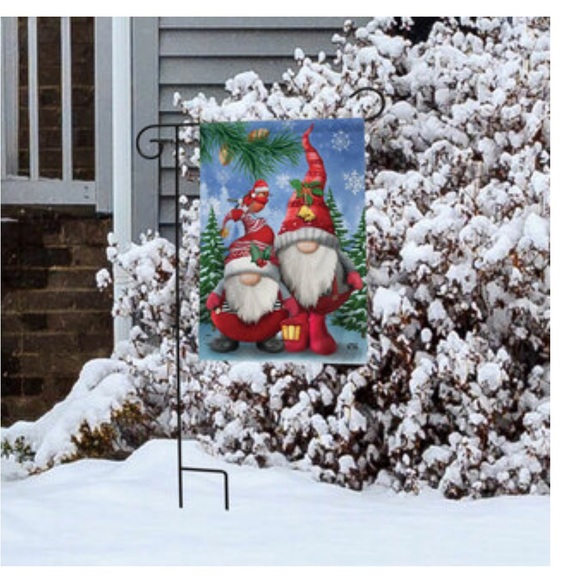 NWT BRIARWOOD LANE Welcome Christmas Gnomes Decor Garden Flag - Picture 2 of 5